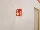 Fire alarm, hand signal two-sided perpendicular sign 15x15 cm, Photoluminescent, wall mountable