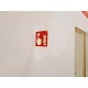 Fire alarm, hand signal two-sided perpendicular sign 15x15 cm, Photoluminescent, wall mountable