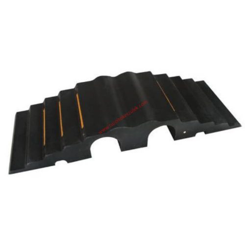 Hose protection ramp with B75 and cable rails - rubber, passage ramp