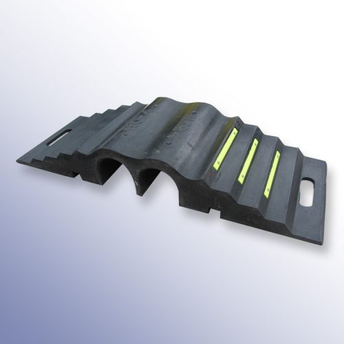 Hose protection ramp with B75 and cable rails - rubber, passage ramp