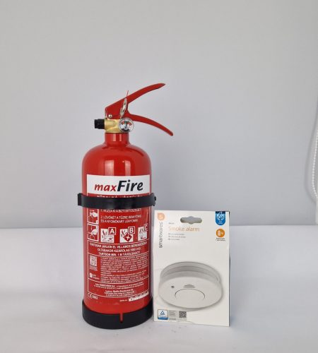 2 kg Maxfire ABC porral oltó + Smartwares RM250 füstérzékelő (AKCIÓBAN)