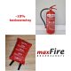 Tűzoltó készülék + tűzoltó takaró ( 6 kg ABC porral oltó + 1,6x1,8 FEX takaró)