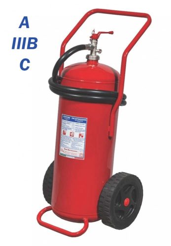 MAXFIRE UNI  50 kg-os ABC porral oltó, poroltó szállítható tűzoltó készülék A IIIB C 