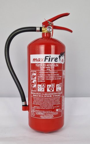 6 kg-os porral oltó ABC tüzekre 55A 233B C maximális teljesítmény - maxFire - 12 kg-os helyett