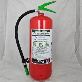   MAXFIRE GREEN WAVE 6 literes ABF habbal oltó tűzoltó készülék 27A 144B 40F (fluormentes)