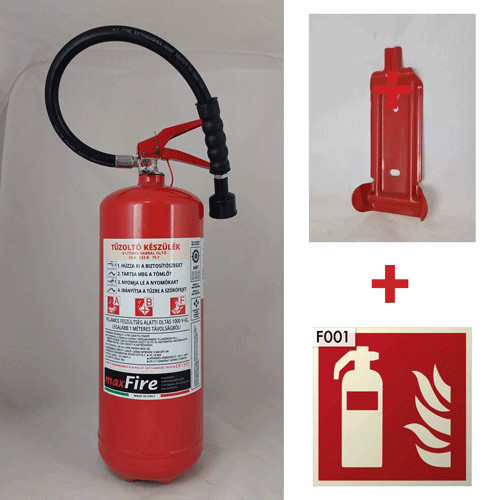 MAXFIRE DOLOMIT 6 literes ABF habbal oltó tűzoltó készülék 34A 233B 75F + Fali függesztő + TK JEL