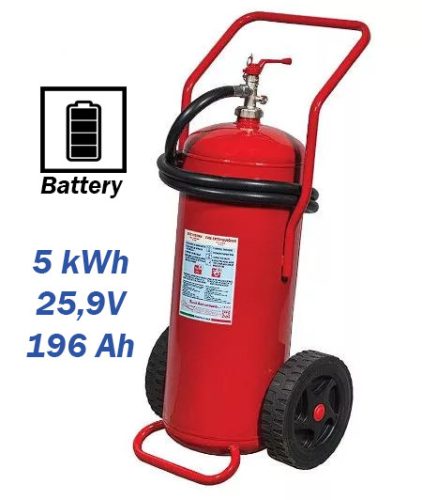 MAXFIRE LITH-M 50 literes akkumulátor oltó, habbal oltó szállítható tűzoltó készülék A IVB 
