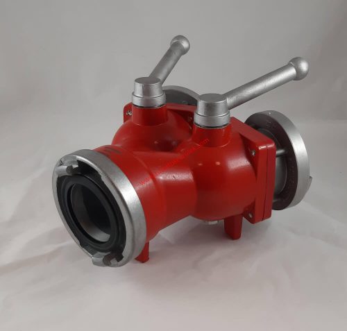 Háromágú osztó - gyűjtő B-B-B 75-75-75 mm karos elzáróval