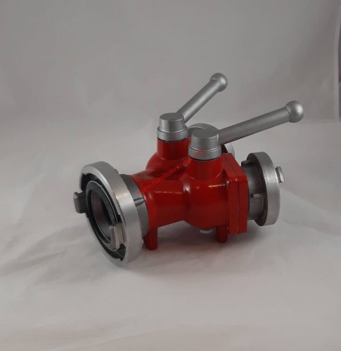 Three-way distributor - collector BCC 75-52-52 mm with lever shut-off