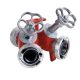 Three-way distributor - collector CDD 52-25-25 mm (screw valve)
