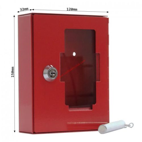 Break-in glass emergency key / fire key storage key box NSK1 with key lock, hammer