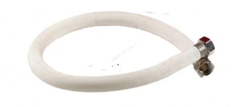 1 inch - Connection hose 1 m, D-25 white, fabric-covered plastic, clipped - BOG (FER)