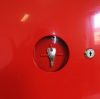 Fire extinguisher storage cabinet, metal door, powder coating, red (SHP)