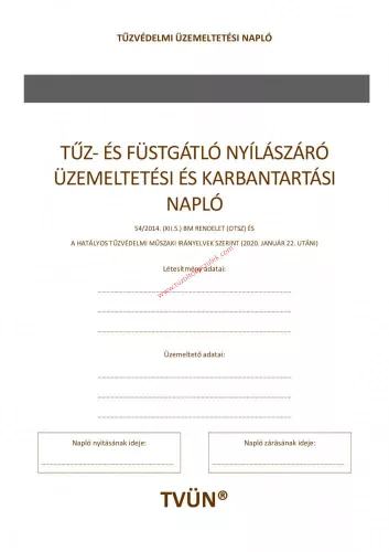 Operation and maintenance log of fireproof and smokeproof doors and windows