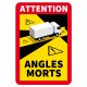 Aufkleber Angles Morts – Warnaufkleber für den toten Winkel, LKW, Lastwagen – Französisch – 3 Stk.