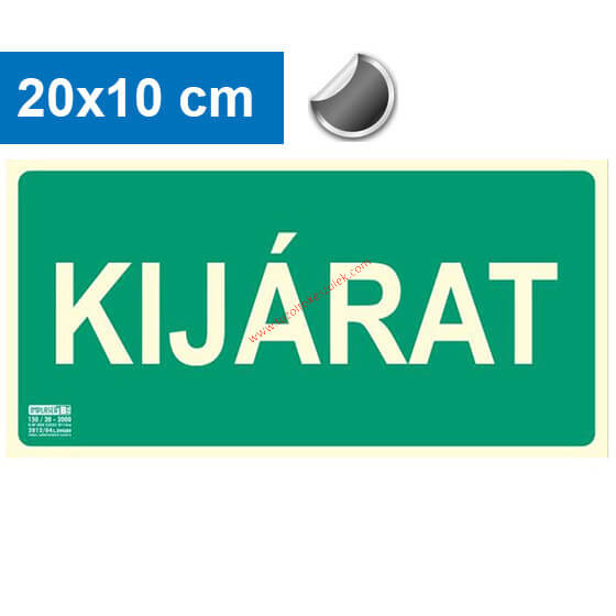 KIJÁRAT felirat - Menekülési út, Utánvilágító öntapadó jel 20x10 cm - IMPLASER B150 KIJÁRAT felirat - Menekülési út, Utánvilágító öntapadó jel 20x10 cm - IMPLASER B150